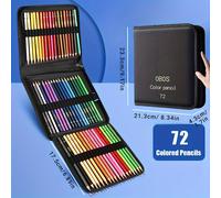 TEMU Juego de Lápices Premium con - 48/72/120/200 Unidades, Suministros Numerados en Estuche Portátil para Adultos y Principiantes, Ideal para Dibujar y Libros de Colorear, Lápices para Adultos