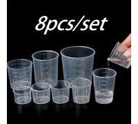 TEMU Juego de medidores de de plástico transparente, duraderos y precisos, herramienta de medición para de 10 ml/15 ml/20 ml/30 ml/50 ml/60 ml/100 ml/200 ml