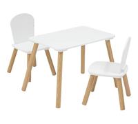 TEMU Juego de Mesa y 2 Sillas Blancas para Niños
