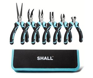 TEMU Juego de Mini Alicates SHALL, 6 Piezas, Alicates de Punta , Larga, Curva y Diagonal para Manualidades, Reparación Electrónica y Joyería con Bolsa