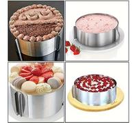 TEMU Juego de Moldes Ajustables para Pasteles de Acero Inoxidable de 6 a 12 Pulgadas, Molde para Mousse y Pastelería, Accesorios de Cocina para Hornear