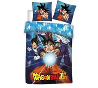 TEMU Juego de nórdica de Dragon Ball Z Goku - 1 nórdica de 140x200 cm + 1 de almohada de 63x63 cm, 100% poliéster