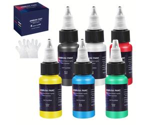 TEMU Juego de para Aerógrafo, 24 Colores/18 Colores/12 Colores/6 Colores (20ml/1oz), para Usar y Pulverizable, Opacos y Neón, Base , Set Premium de Acrílicos para y Artistas