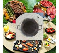 TEMU Juego de Parrilla y Olla para de Acero Inoxidable - Ideal para Camping/Uso en Casa, Cocina Interior/Exterior. Compatible con Estufas de Inducción, Gas y Eléctricas - para BBQs en Cualquier y