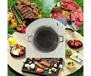 TEMU Juego de Parrilla y Olla para de Acero Inoxidable - Ideal para Camping/Uso en Casa, Cocina Interior/Exterior. Compatible con Estufas de Inducción, Gas y Eléctricas - para BBQs en Cualquier y