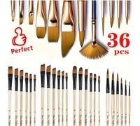 TEMU Juego de Pinceles Profesionales Dom 36, Mango de Madera, Ideal para Pintura al Óleo, Acrílico, Acuarela, Pinceles de a Ancho para , Set de Suministros