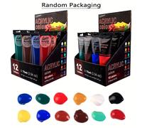TEMU Juego de Pintura Acrílica Premium de 12 Colores - Vibrantes y para Proyectos en , Roca, Madera y Tela (Tubos de 75ml/2.63oz)