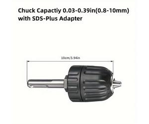 TEMU Juego de Portabrocas Sin Llave de Cambio Rápido con Adaptador SDS-Plus - 3/8-24UNF & 1/2-20UNF, Compatible con 0.8-10mm & 2-13mm