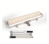 TEMU Juego de Rodillo de Pintura de 18 Pulgadas con Ajustable de Aleación de Aluminio, Rodillo con Rayas Amarillas y Mástil Extensible - Herramienta para Pintar Áreas Grandes en Reparaciones del Hogar