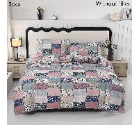 TEMU Juego de Ropa de Cama de 3 Piezas con Estampado Geométrico, una Nórdica y un Par de Fundas de Almohada, Ideal para Dormitorio o Habitación de Invitados, Sin Relleno Incluido