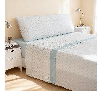 TEMU Juego de Sábanas Termica 3 Piezas - Sábanas de Otoño/Invierno Tejido Polar, Bajera 135x190cm, Encimera de 210x260cm y una Almohada 45x155cm(Azul, Cama 135)