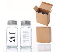 TEMU Juego de saleros y pimenteros de vidrio, Dopeca salero transparente de 2.7Oz con de acero inoxidable, juego de para cocina o restaurante, fácil de rellenar