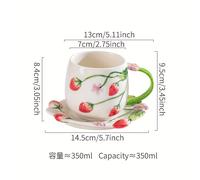 TEMU Juego de Taza de Café Cerámica Pintada a , Taza para Desayuno Subesmaltada y Porcelana con Diseño