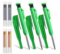 TEMU Juego de tres lápices de carpintería, con 24 , un lápiz mecánico de 2.8 mm con sacapuntas integrado, una herramienta de de agujeros profundos y , e un instrumento de escritura de precisión