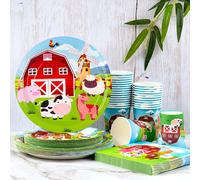 TEMU Juego de vajilla desechable con diseño de , 55/100 piezas, diseño único, platos, servilletas, vasos de papel, ideal para , , fiestas, picnics familiares y reuniones con