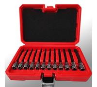 TEMU Juego de vasos Torx extra largos de 3/8", estrella T10-T60, S2 y , 12 piezas, : Accionamiento de 3/8 de : T10, T15, T20, T25, T27, T30, T35, T40, T45, T50, T55 y T60