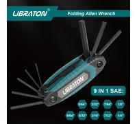 TEMU Juegos de Llaves Allen LIBRATON, Juego de Llave Hexagonal Métrica Estándar Portátil y Plegable para Tornillos con Cabeza Hexagonal