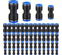 TEMU Jungong A Set 50pcs Conectores Rápidos para Mangueras de Aire - Conectores Neumáticos de Plástico para Tubos Pu4/6/8/10/12Mm, Montaje Fácil, Conexión , con Garra de Bloqueo