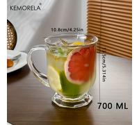 TEMU KEMORELA 1 Taza de Vidrio Retro de Gran Capacidad - , Solo a , para Té Helado, , Café y Leche | Regalo Ideal para el Hogar o Restaurantes