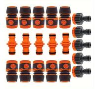 TEMU Kit de 20 Piezas para Conexión de Manguera de Riego de Jardín, Accesorio de Agua ABS Más Duradero, Conector Extensible y Rápido para Mangueras