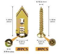 TEMU Kit de 40 tornillos de anclaje para paneles de yeso autorroscantes, 12 X 30 mm, 20 anclajes metálicos autorroscantes y 20 tornillos, no requiere perforación, para televisores, estantes, gabinetes