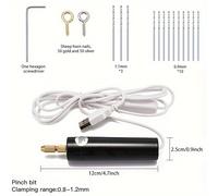 TEMU Kit de 5/115 piezas de brocas para mini taladro eléctrico de para fabricación de joyas con resina epoxi y manualidades en madera, con enchufe USB de 5V y destornillador