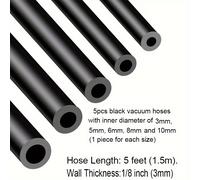 TEMU Kit de 5 piezas de mangueras de tubo de vacío automotriz de 5 pies, 1/8", 3/16", 1/4", 5/16", 3/8" para aire y agua, 5 piezas de 5 pies ()