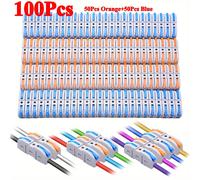 TEMU Kit de 50/100 conectores de alambre de palanca, conectores de cable en línea para conexión rápida, conectores eléctricos de empalme compacto a presión