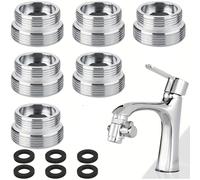 TEMU Kit de 6 Adaptadores para Grifos - Conversión de M22 a M18 para Cocina, Baño y Filtros de Agua - Aluminio Duradero, Fácil Instalación