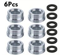 TEMU Kit de 6 Adaptadores para Grifos - Conversión M24-M22 para Cocina, Baño y Filtros de Agua - Aleación Duradera, Fácil Instalación