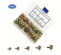 TEMU Kit de 75 piezas de herramienta para abrazaderas de manguera turbo, abrazadera de metal con para tuberías de gas y agua para conexión circular de tuberías de gas y aire
