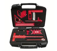 TEMU Kit de 9 Piezas para Carpintería con , Herramientas Precisas de Planificación y Diseño Rápido, Regla de Aluminio, Central, Circular, Guía de Afilado y Calibre