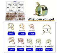 TEMU Kit de 90 Piezas de Abrazaderas de Manguera de , Abrazadera de Acción de Banda de para Mangueras de Combustible/Vacío, Abrazadera de Aire de Presión (6mm 7mm 8mm 9mm 10mm 12mm 14mm 16mm)