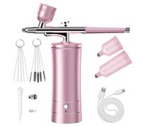 TEMU Kit de aerógrafo portátil para uñas con compresor, aerógrafo de presión recargable con boquilla de 0.3 mm para pintar maquillaje, modelos, , galletas y pasteles