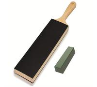 TEMU Kit de Afilado de Cuero Sintético Premium con Compuesto de - Mango Ergonómico de Madera de para Cuchillos, Maquinillas de Afeitar y Herramientas de Carpintería