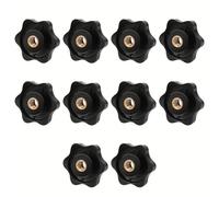TEMU Kit de agarres para manija de cortacésped con perillas métricas M8 negras, tuercas de sujeción, perillas roscadas de tipo tornillo de plástico M8, para máquina