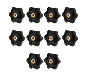 TEMU Kit de agarres para manija de cortacésped con perillas métricas M8 negras, tuercas de sujeción, perillas roscadas de tipo tornillo de plástico M8, para máquina