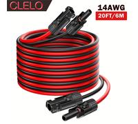 TEMU Kit de Cable Extensor Solar para RV, 14AWG con Conectores y Hembra para Panel Solar Plegable de Caravana o Estación Portátil de Energía