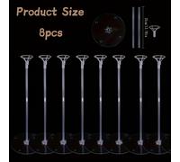 TEMU Kit de Columna de Globos 8 piezas 27.6 pulgadas - Altura Ajustable con Base - Varillas Transparentes Sin Necesidad de Electricidad - Decoración Central para , Fiestas de , Navidad, Halloween