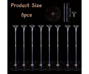 TEMU Kit de Columna de Globos 8 piezas 27.6 pulgadas - Altura Ajustable con Base - Varillas Transparentes Sin Necesidad de Electricidad - Decoración para de Mesa de y Fiestas de