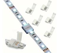 TEMU Kit de conector para tira LED de 10 mm, , conector y para luces LED, adaptadores y clips para tiras LED, compatible con 3528/5050 SMD RGB