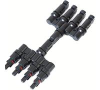 TEMU Kit de Conectores Solares MC4 | 1 a 4 Hembra y 1 Hembra a | Adaptador de Corriente para Sistemas de Autocaravana/Hogar