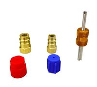 TEMU Kit de conversión de R12 a R134A, válvula de llenado de aire acondicionado, adaptador de accesorios, acopladores de desconexión rápida de modernización