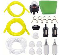 TEMU Kit de de Combustible de 20 piezas: Tubos Flexibles de 12", de Entrada de Aire con Filtro de , Juntas para Motosierras y Equipamiento Eléctrico Exterior & Cepillo para Velas
