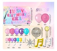 TEMU Kit de de Globos Rosa y , de Globos Disco, con Globos Rosa, , Azul, y un Póster de Tela con Temática Disco, Ideal para Decoración de , , Fiestas de Disco, Halloween y Navidad