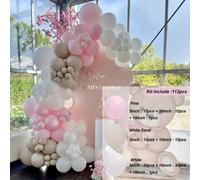 TEMU Kit de de guirnalda de globos color crema beige rosa de 112 piezas para decoración de baby shower, , boda, , bautizo y presentación de bebé