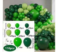 TEMU Kit de de guirnalda de globos verdes de 110 piezas, diferentes tamaños de 18/10/5 pulgadas, globos de látex verde fruta verde para decoraciones de de , boda, graduación, baby shower, en