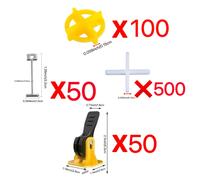 TEMU Kit de de nivelación de azulejos con 700 piezas reutilizables, diseñado para instalaciones de pared y suelo de 8-12 mm de grosor, con clips duraderos para una alineación de azulejos sin
