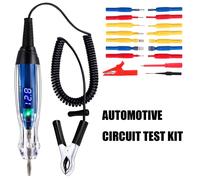 TEMU Kit de de prueba de luz, probador de automotriz con voltímetro, 18 piezas de probador de voltaje de fusible automático multifunción, kit de prueba de eléctrica con estuche de transporte negro