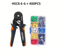TEMU Kit de herramienta de crimpado en bucle, kit de crimpado de terminales de autoajustable serrado hexagonal AWG23